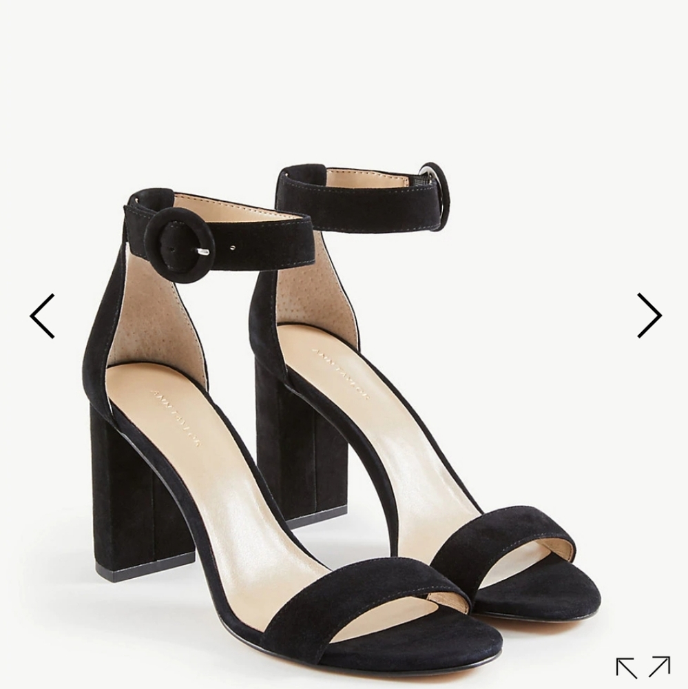 Ann Taylor Leannette Suede Block Heel Sandals